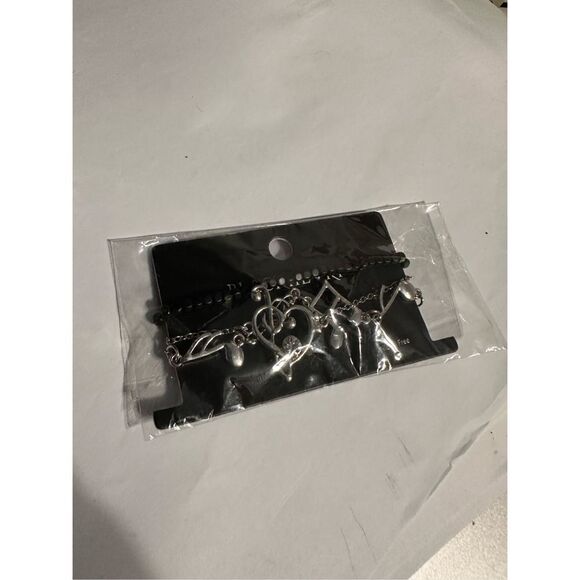 NEW IN PACKAGE Music Note Heart silver chain 3pk - Picture 1 of 7
